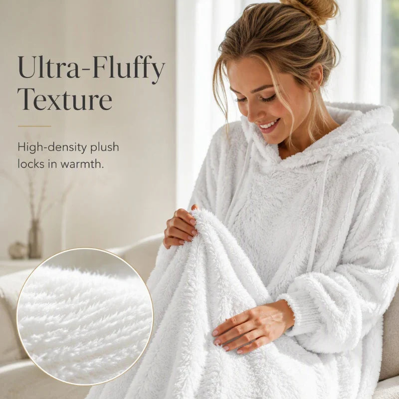 Ignazia Garofalo™ Plush Hooded Lounge Dress for Chilly Days