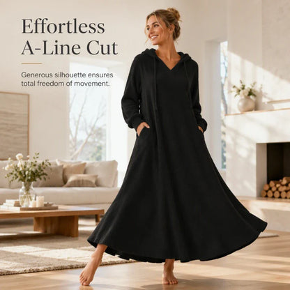 Ignazia Garofalo™ Plush Hooded Lounge Dress for Chilly Days