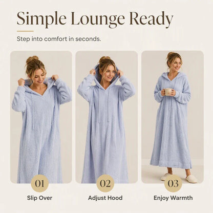 Ignazia Garofalo™ Plush Hooded Lounge Dress for Chilly Days