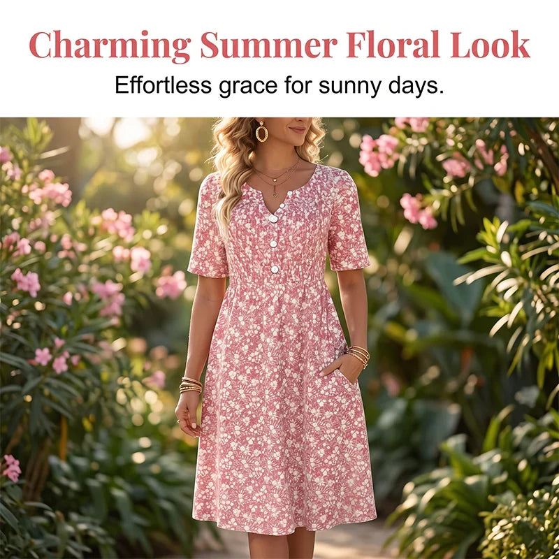 Ilaria Bentivoglio™ Soft V Neck Dress for Effortless Everyday Style
