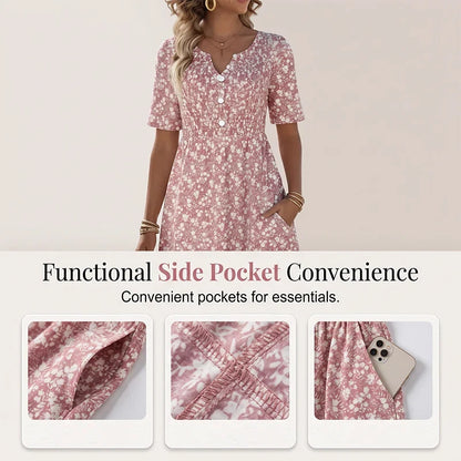 Ilaria Bentivoglio™ Soft V Neck Dress for Effortless Everyday Style
