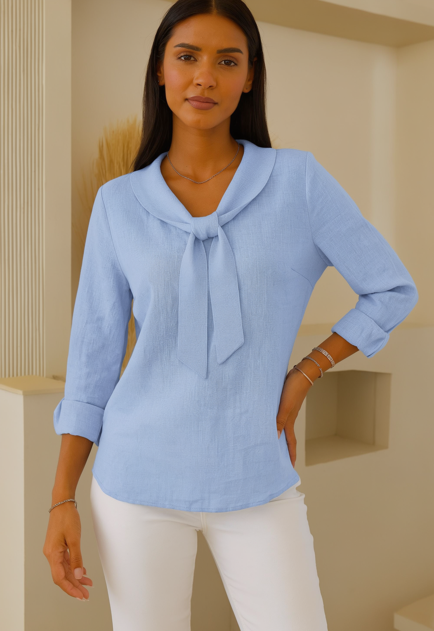 Ilaria Costa™ Breathable Cotton Linen Casual Top