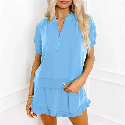 Ilaria Pomi™ Effortless Two-Piece Set for Cool Summer Days