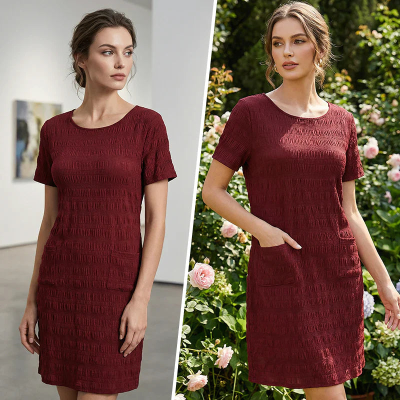Ilaria Scognamiglio™ Round Neck Textured Top for All-Day Ease