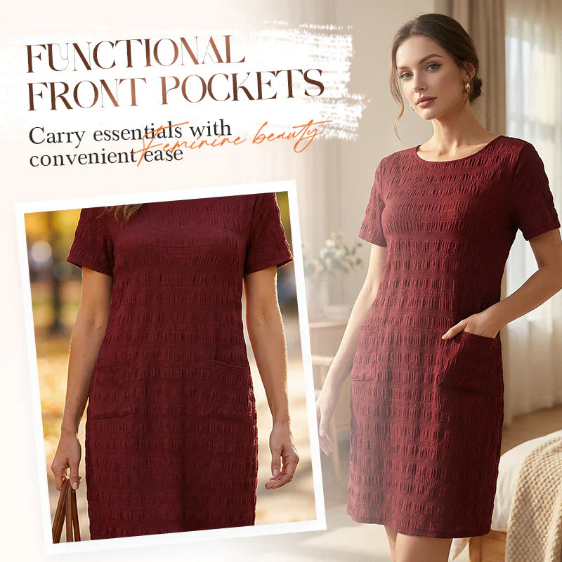 Ilaria Scognamiglio™ Round Neck Textured Top for All-Day Ease