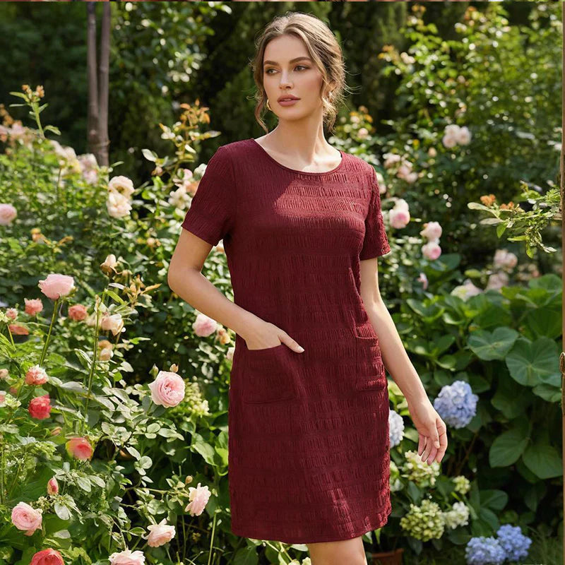 Ilaria Scognamiglio™ Round Neck Textured Top for All-Day Ease