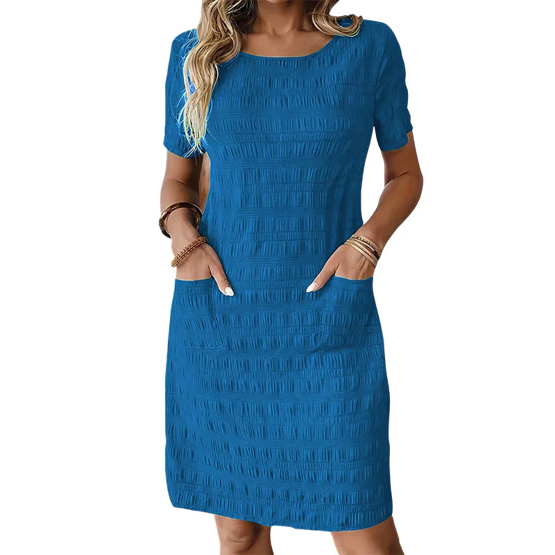 Ilaria Scognamiglio™ Round Neck Textured Top for All-Day Ease