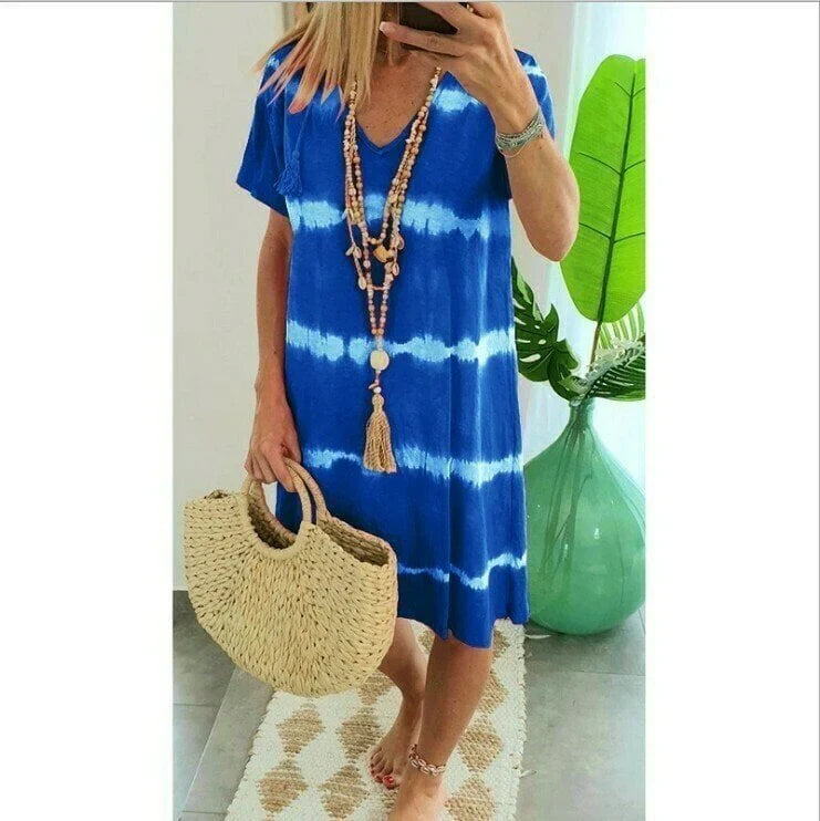 Ilaria Violante™ Breathable Striped Batik Summer Dress