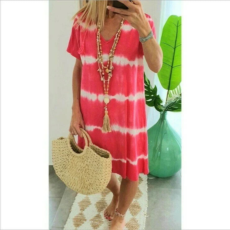 Ilaria Violante™ Breathable Striped Batik Summer Dress