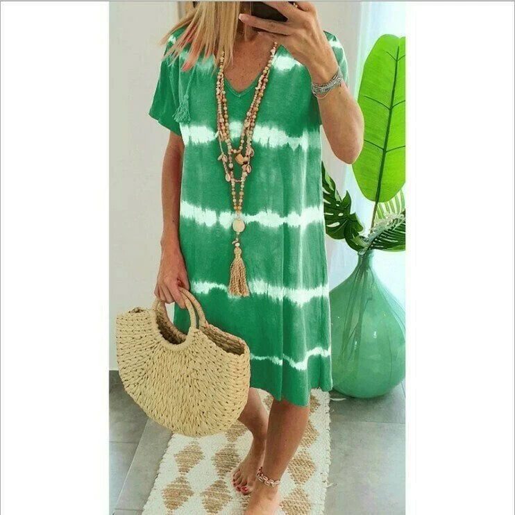 Ilaria Violante™ Breathable Striped Batik Summer Dress