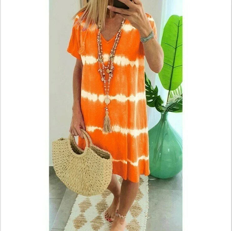 Ilaria Violante™ Breathable Striped Batik Summer Dress