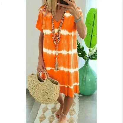 Ilaria Violante™ Breathable Striped Batik Summer Dress