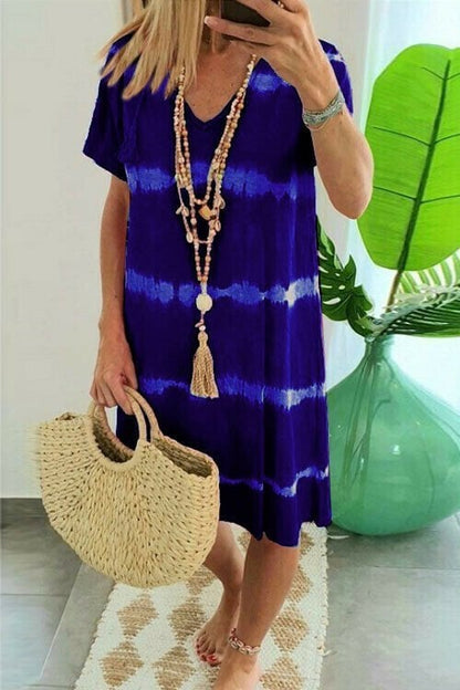 Ilaria Violante™ Breathable Striped Batik Summer Dress