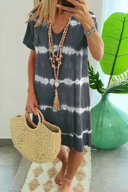 Ilaria Violante™ Breathable Striped Batik Summer Dress