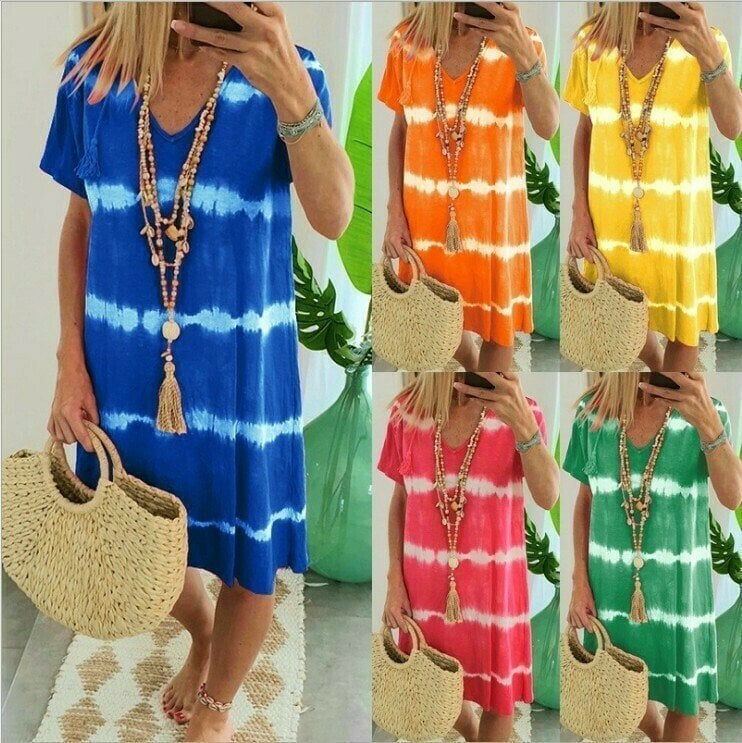 Ilaria Violante™ Breathable Striped Batik Summer Dress