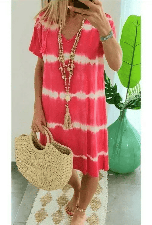Ilaria Violante™ Breathable Striped Batik Summer Dress