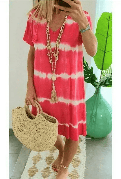 Ilaria Violante™ Breathable Striped Batik Summer Dress