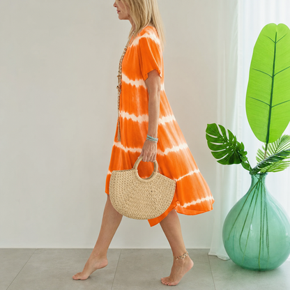 Ilaria Violante™ Breathable Striped Batik Summer Dress