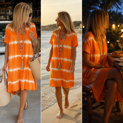 Ilaria Violante™ Breathable Striped Batik Summer Dress