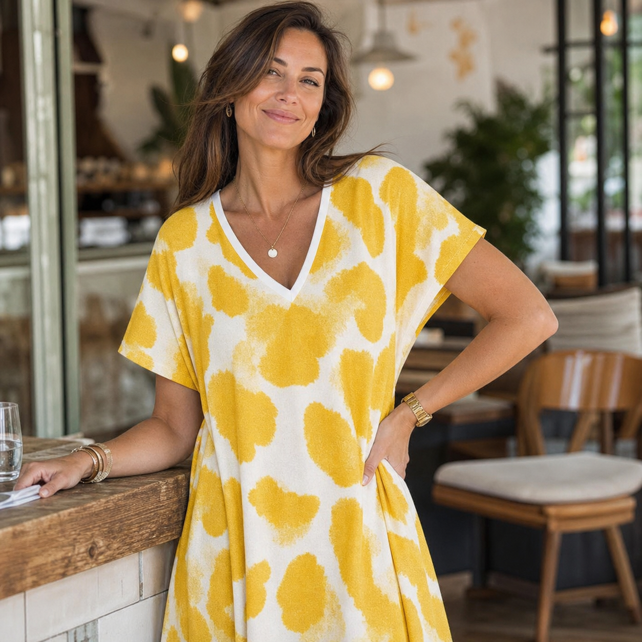 Ilda Brunelli™ Versatile V-Neck Dress for Effortless Style