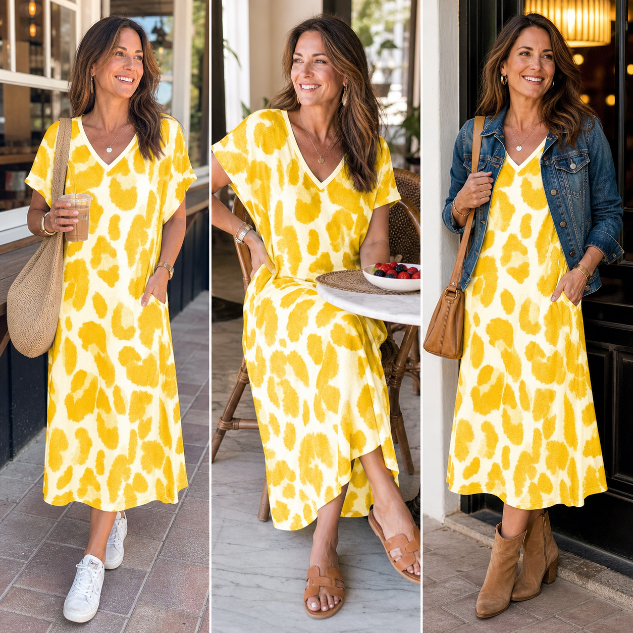 Ilda Brunelli™ Versatile V-Neck Dress for Effortless Style