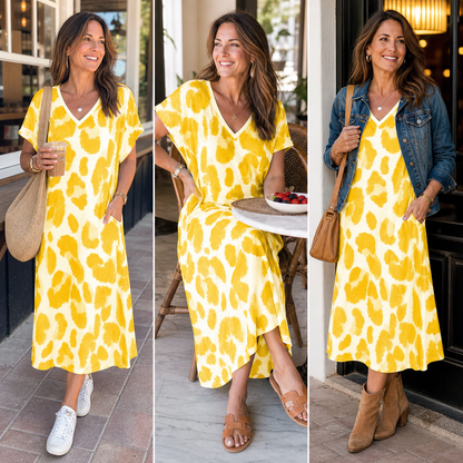 Ilda Brunelli™ Versatile V-Neck Dress for Effortless Style
