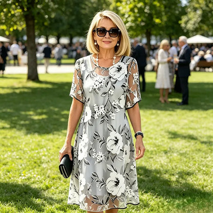 Ileana Carbone™ Elegant Floral Chiffon Dress