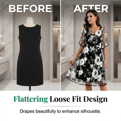 Ileana Carbone™ Elegant Floral Chiffon Dress
