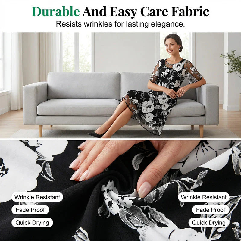 Ileana Carbone™ Elegant Floral Chiffon Dress