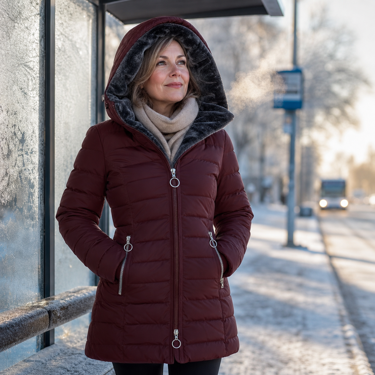 Imelda Longo™ Warm Hooded Puffer Coat for Cold Days