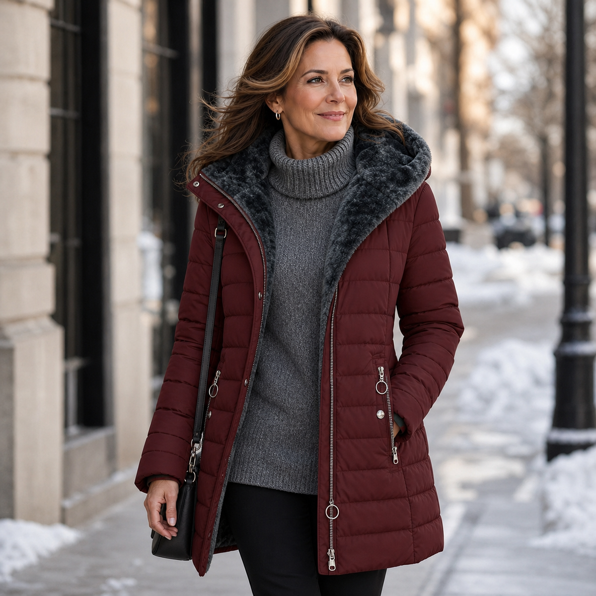 Imelda Longo™ Warm Hooded Puffer Coat for Cold Days