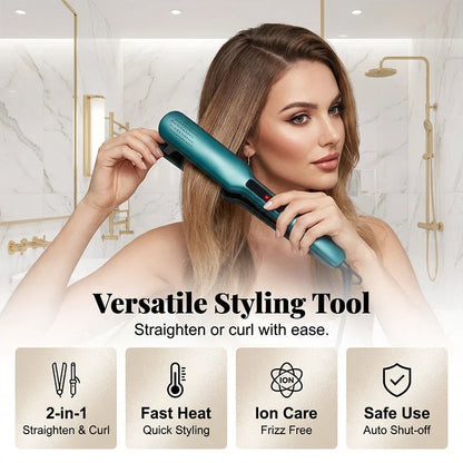 Ionvelle™ Ionic Straightener and Curler for Frizz-Free Shine