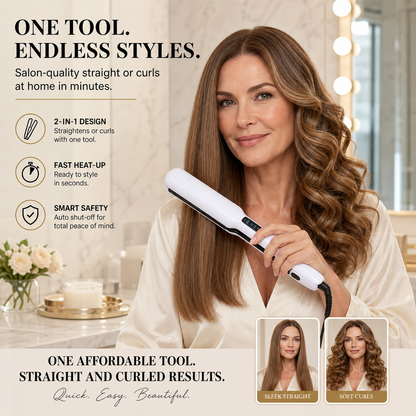 Ionvelle™ Ionic Straightener and Curler for Frizz-Free Shine