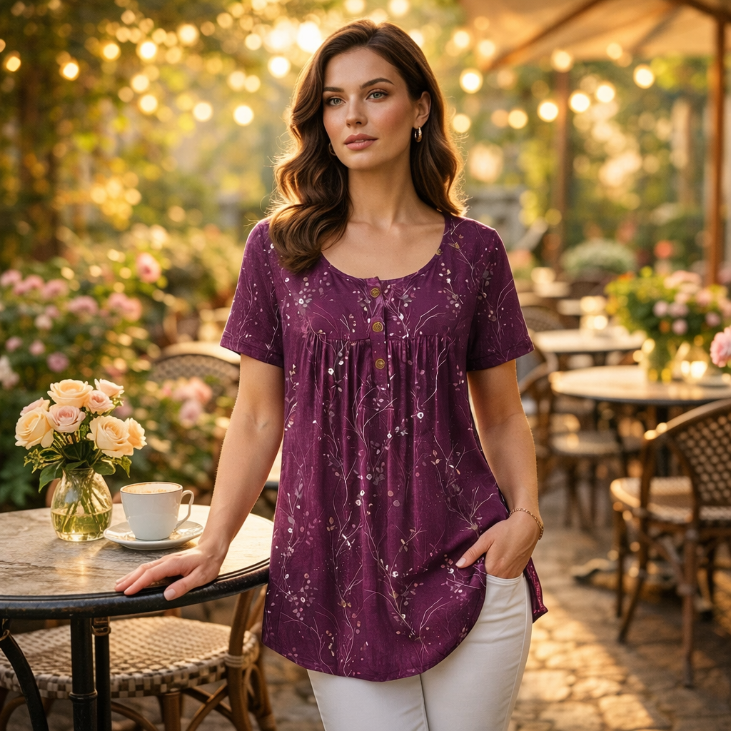 Ivana Castaldi™ Flowing Floral Tunic Top