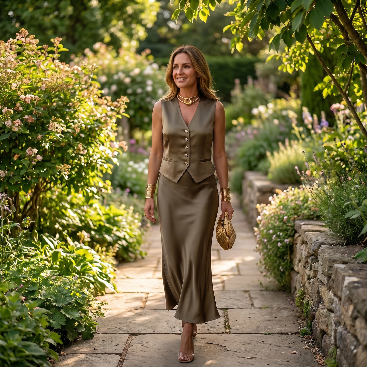 Chiara Conti™ Elegant Sleeveless Satin Two-Piece Set