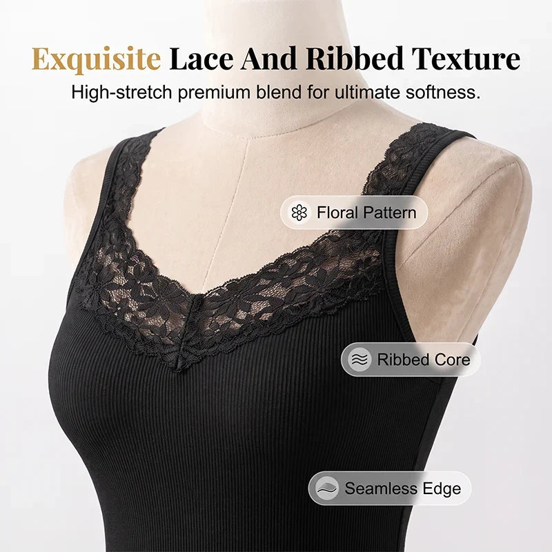 Lacessa™ Smoothing Lace Tank Top for Confident Layering