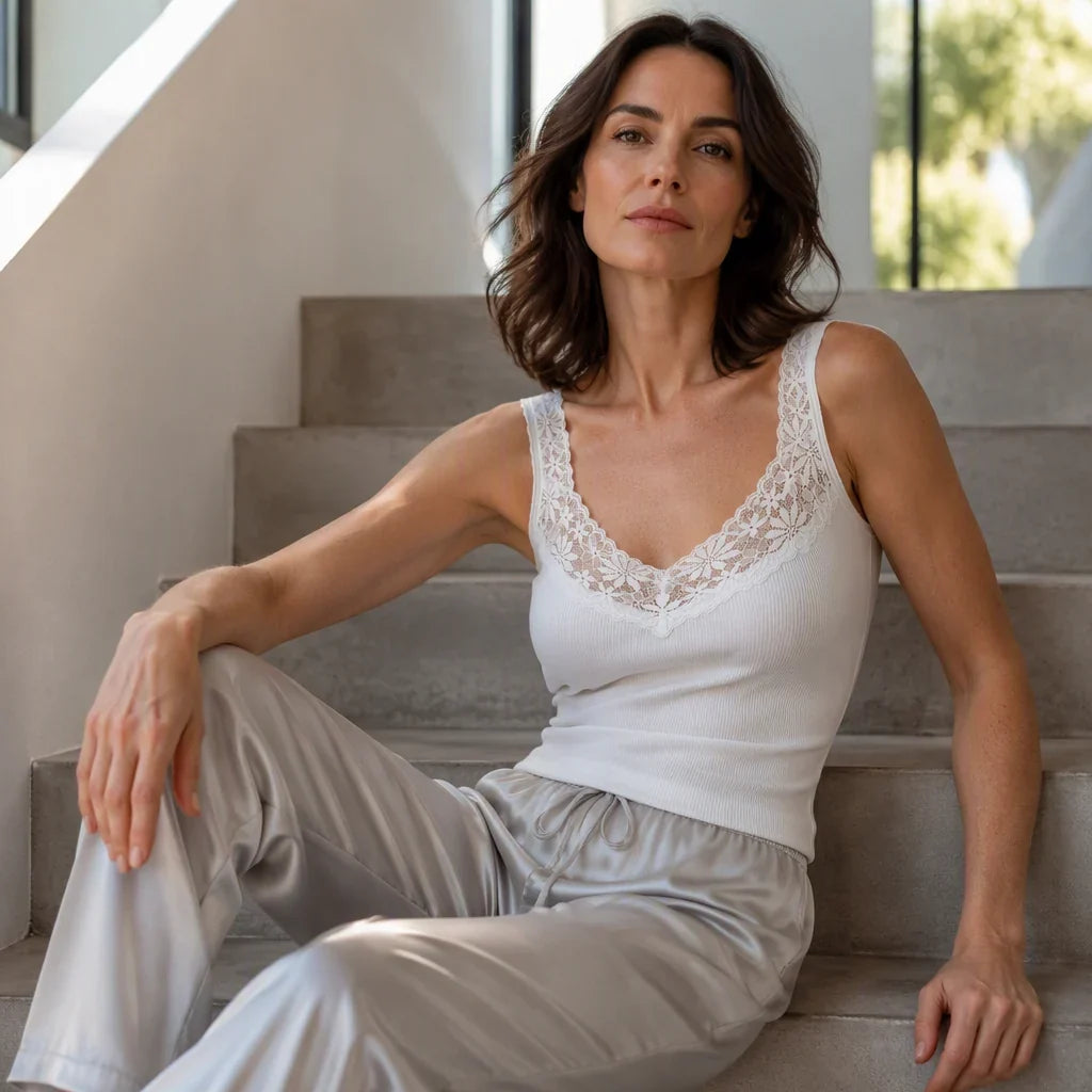 Lacessa™ Smoothing Lace Tank Top for Confident Layering