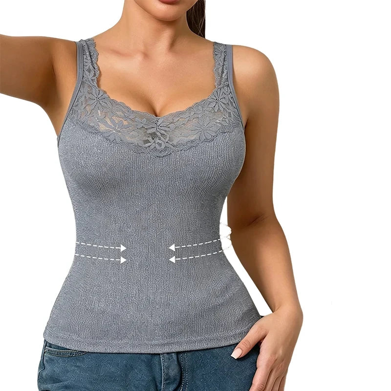 Lacessa™ Smoothing Lace Tank Top for Confident Layering