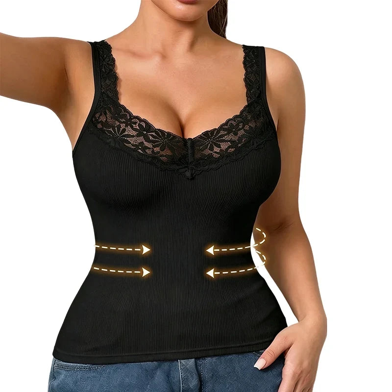 Lacessa™ Smoothing Lace Tank Top for Confident Layering