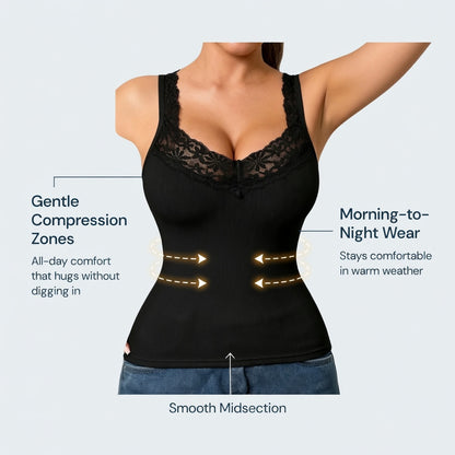 Lacessa™ Smoothing Lace Tank Top for Confident Layering
