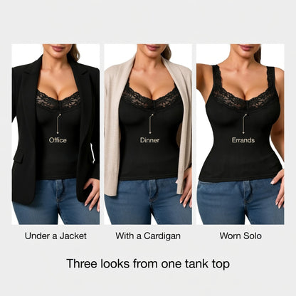 Lacessa™ Smoothing Lace Tank Top for Confident Layering