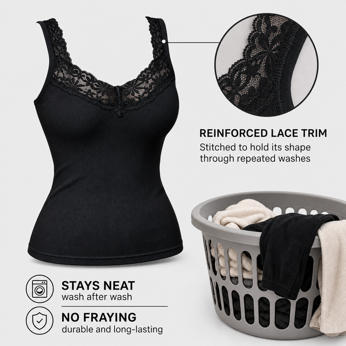 Lacessa™ Smoothing Lace Tank Top for Confident Layering