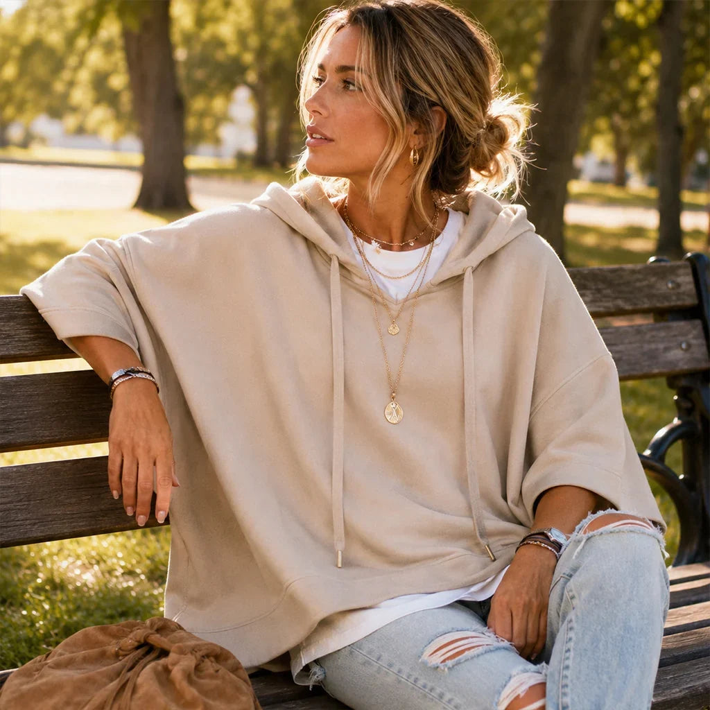 Lara Antinori™ Relaxed Wide Sleeve Sweatshirt for Effortless Style