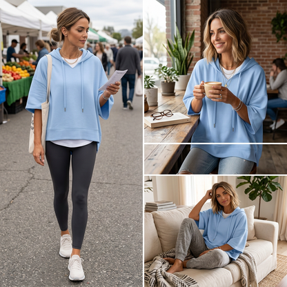 Lara Antinori™ Relaxed Wide Sleeve Sweatshirt for Effortless Style