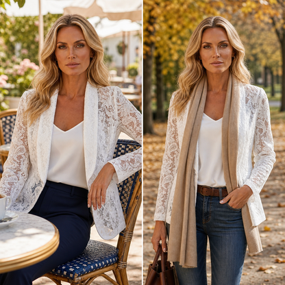 Lara Patane™ Elegant Lace Blazer for Work and Events