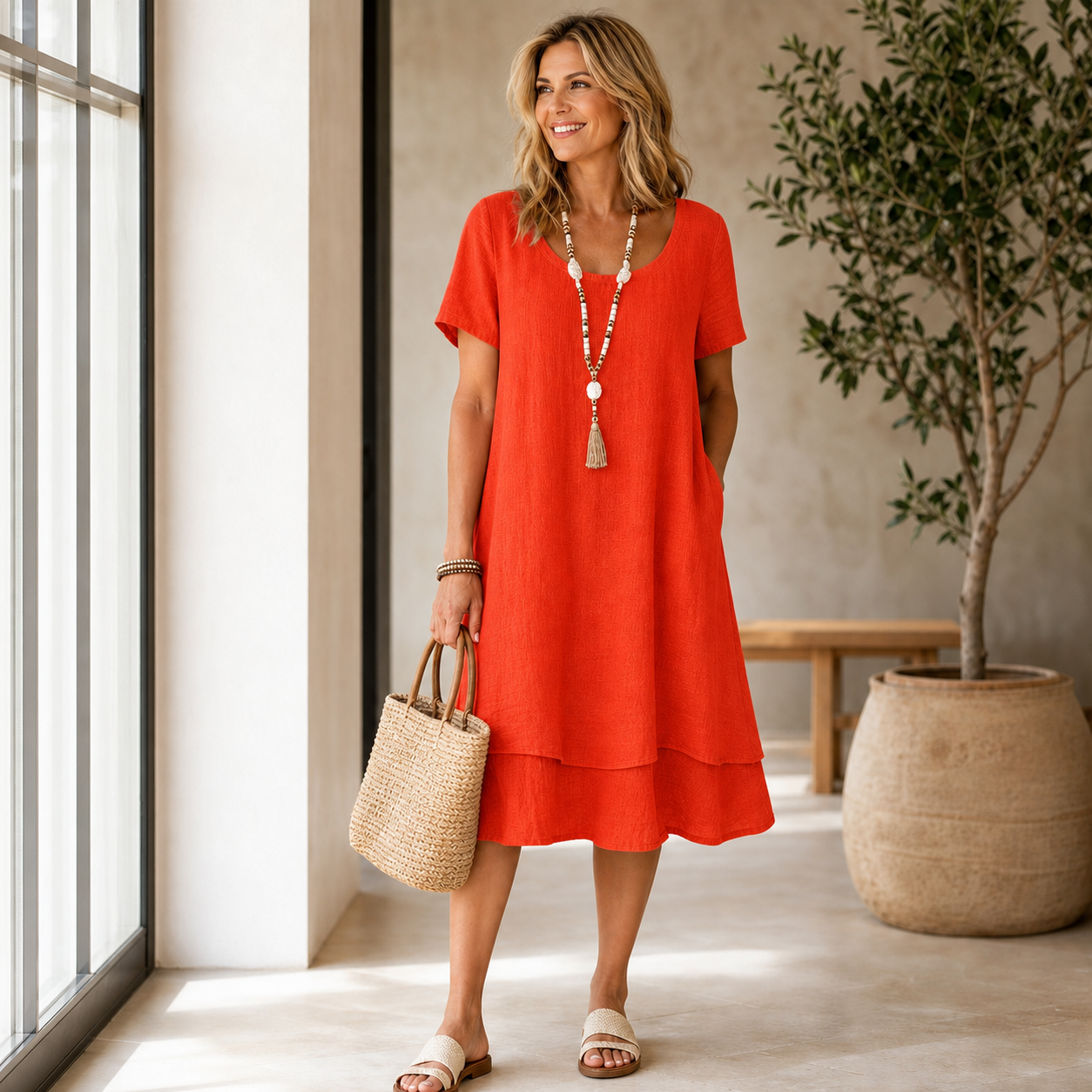 Larissa Berardi™ Relaxed Short-Sleeve Dress for All-Day Comfort