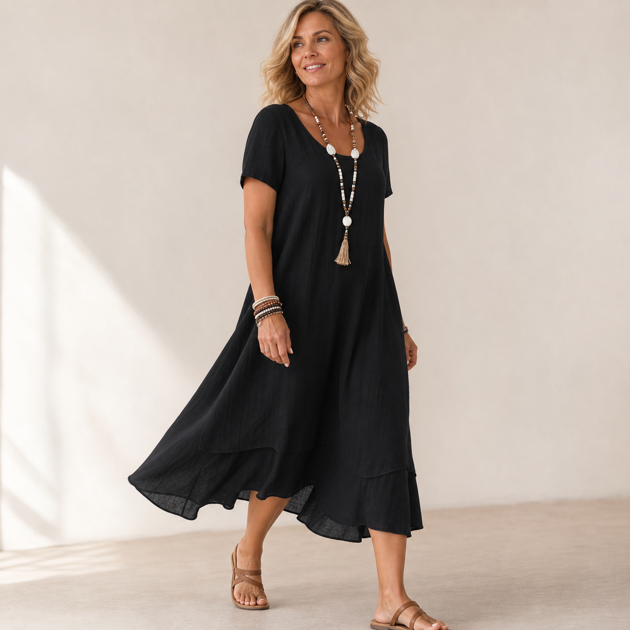 Larissa Berardi™ Relaxed Short-Sleeve Dress for All-Day Comfort