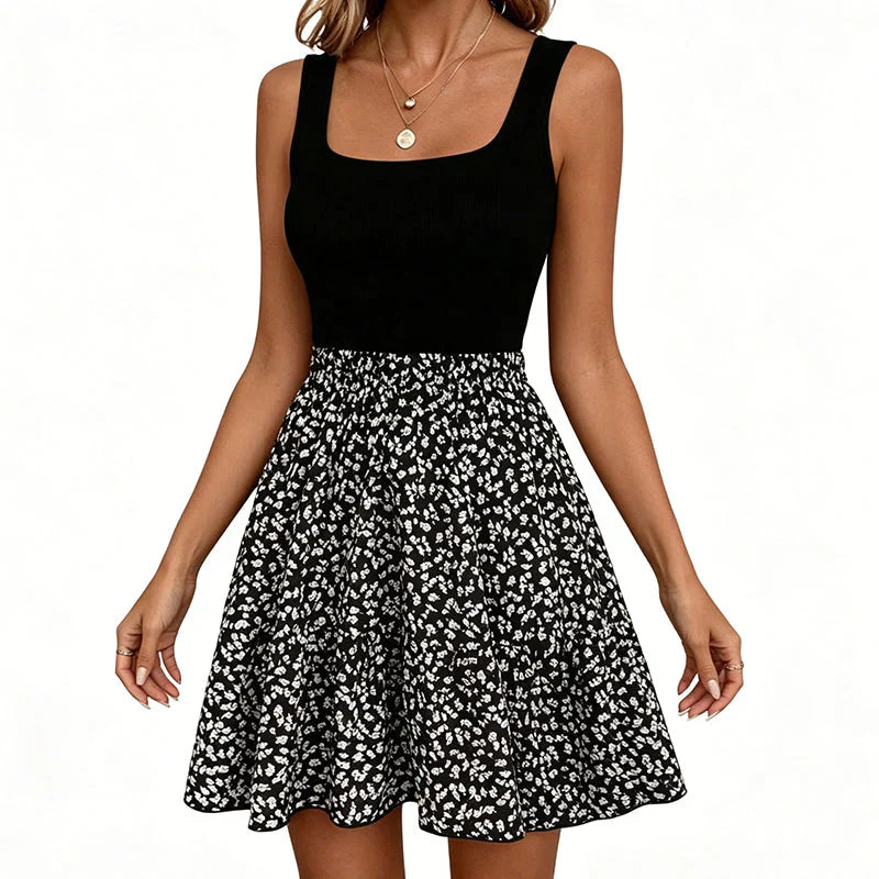 Larissa Sebastiani™ Breathable Square Neck Floral Summer Dress