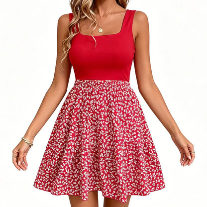 Larissa Sebastiani™ Breathable Square Neck Floral Summer Dress