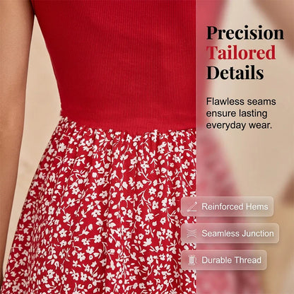 Larissa Sebastiani™ Breathable Square Neck Floral Summer Dress
